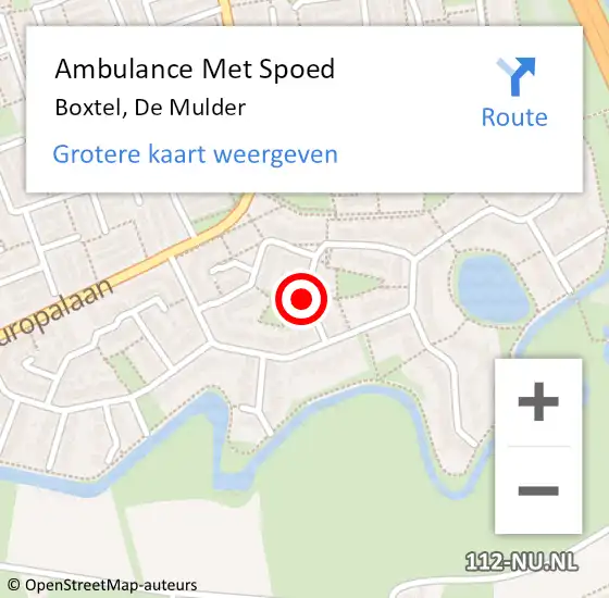 Locatie op kaart van de 112 melding: Ambulance Met Spoed Naar Boxtel, De Mulder op 26 juni 2018 11:31