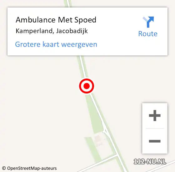 Locatie op kaart van de 112 melding: Ambulance Met Spoed Naar Kamperland, Jacobadijk op 26 juni 2018 12:02