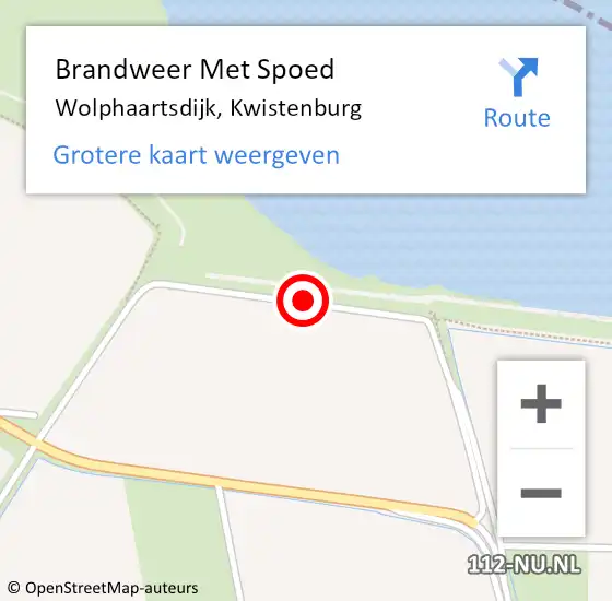 Locatie op kaart van de 112 melding: Brandweer Met Spoed Naar Wolphaartsdijk, Kwistenburg op 26 juni 2018 13:29