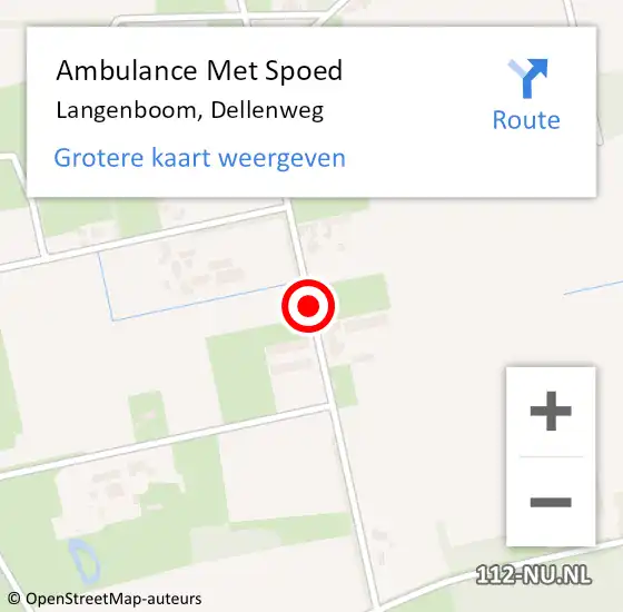 Locatie op kaart van de 112 melding: Ambulance Met Spoed Naar Langenboom, Dellenweg op 26 juni 2018 13:54