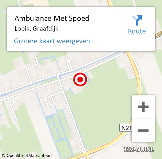 Locatie op kaart van de 112 melding: Ambulance Met Spoed Naar Lopik, Graafdijk op 26 juni 2018 14:32