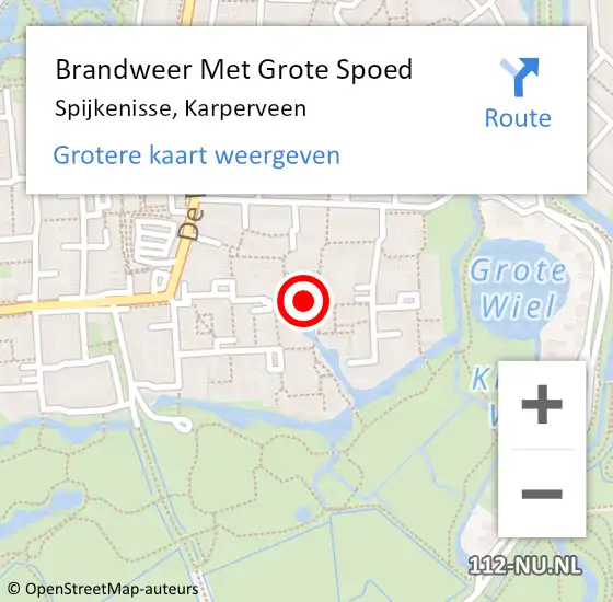 Locatie op kaart van de 112 melding: Brandweer Met Grote Spoed Naar Spijkenisse, Karperveen op 26 juni 2018 14:36