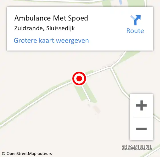 Locatie op kaart van de 112 melding: Ambulance Met Spoed Naar Zuidzande, Sluissedijk op 26 juni 2018 15:43