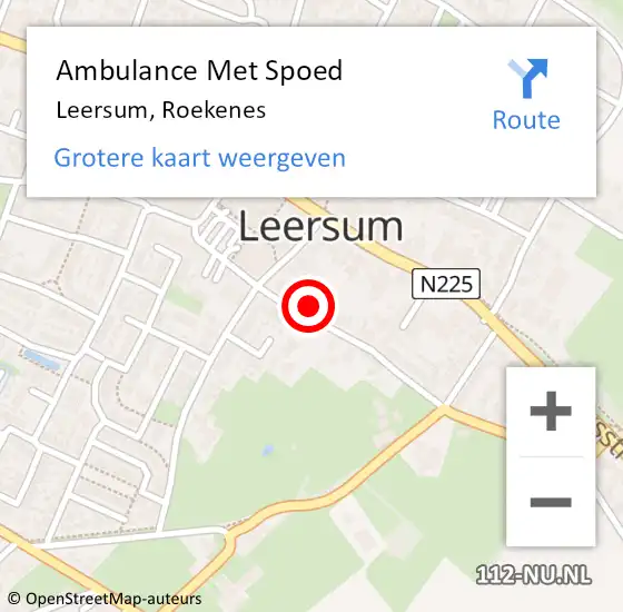 Locatie op kaart van de 112 melding: Ambulance Met Spoed Naar Leersum, Roekenes op 26 juni 2018 15:53