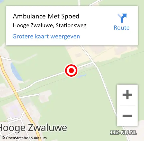 Locatie op kaart van de 112 melding: Ambulance Met Spoed Naar Hooge Zwaluwe, Stationsweg op 26 juni 2018 16:57