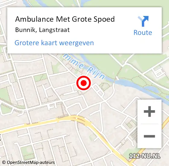 Locatie op kaart van de 112 melding: Ambulance Met Grote Spoed Naar Bunnik, Langstraat op 26 juni 2018 17:25