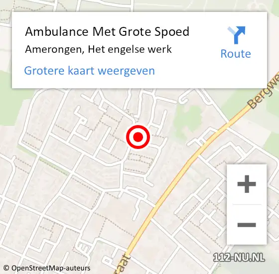 Locatie op kaart van de 112 melding: Ambulance Met Grote Spoed Naar Amerongen, Het engelse werk op 26 juni 2018 19:10