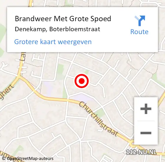 Locatie op kaart van de 112 melding: Brandweer Met Grote Spoed Naar Denekamp, Boterbloemstraat op 26 juni 2018 19:41