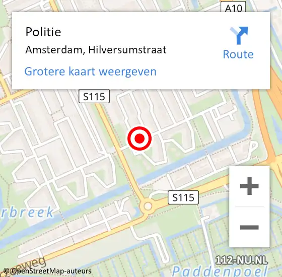 Locatie op kaart van de 112 melding: Politie Amsterdam, Hilversumstraat op 26 juni 2018 21:51