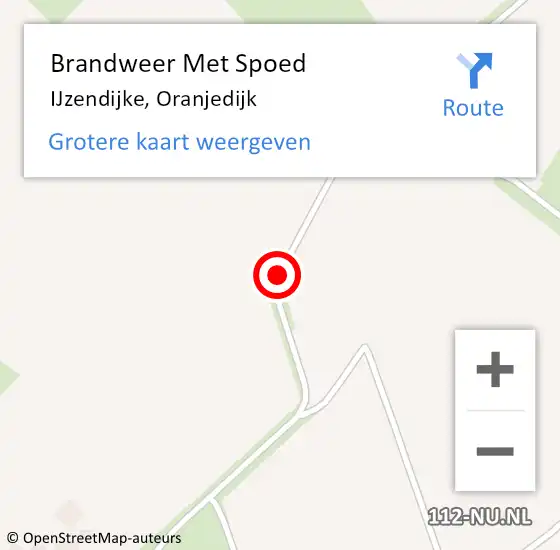 Locatie op kaart van de 112 melding: Brandweer Met Spoed Naar IJzendijke, Oranjedijk op 26 juni 2018 22:38