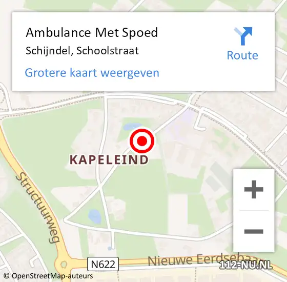 Locatie op kaart van de 112 melding: Ambulance Met Spoed Naar Schijndel, Schoolstraat op 26 juni 2018 23:03