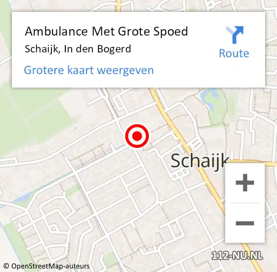 Locatie op kaart van de 112 melding: Ambulance Met Grote Spoed Naar Schaijk, In den Bogerd op 26 juni 2018 23:20