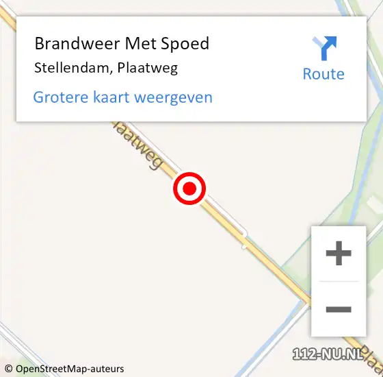 Locatie op kaart van de 112 melding: Brandweer Met Spoed Naar Stellendam, Plaatweg op 26 juni 2018 23:56