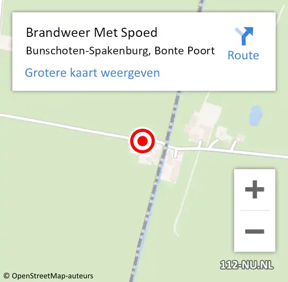 Locatie op kaart van de 112 melding: Brandweer Met Spoed Naar Bunschoten-Spakenburg, Bonte Poort op 27 juni 2018 00:34