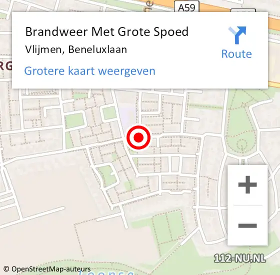 Locatie op kaart van de 112 melding: Brandweer Met Grote Spoed Naar Vlijmen, Beneluxlaan op 27 juni 2018 05:51