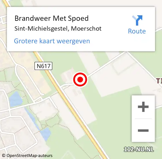 Locatie op kaart van de 112 melding: Brandweer Met Spoed Naar Sint-Michielsgestel, Moerschot op 27 juni 2018 08:42