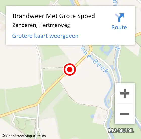 Locatie op kaart van de 112 melding: Brandweer Met Grote Spoed Naar Zenderen, Hertmerweg op 27 juni 2018 08:57