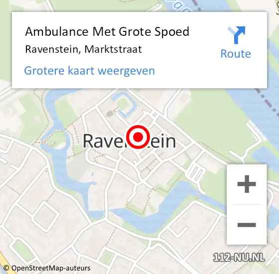 Locatie op kaart van de 112 melding: Ambulance Met Grote Spoed Naar Ravenstein, Marktstraat op 27 juni 2018 09:20