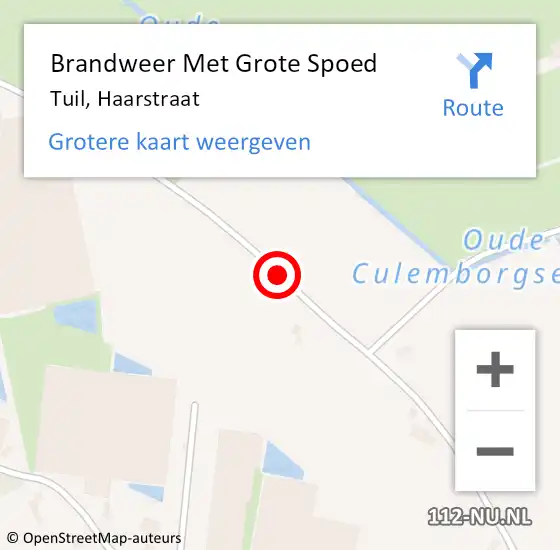 Locatie op kaart van de 112 melding: Brandweer Met Grote Spoed Naar Tuil, Haarstraat op 27 juni 2018 10:41