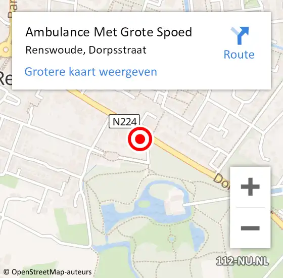 Locatie op kaart van de 112 melding: Ambulance Met Grote Spoed Naar Renswoude, Dorpsstraat op 27 juni 2018 11:20