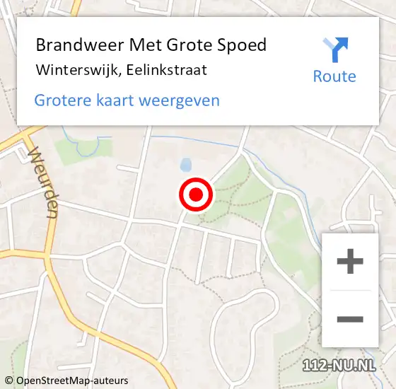 Locatie op kaart van de 112 melding: Brandweer Met Grote Spoed Naar Winterswijk, Eelinkstraat op 27 juni 2018 11:26