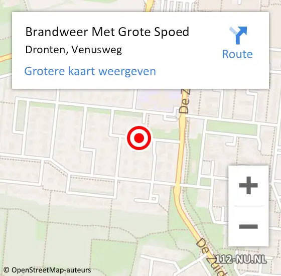 Locatie op kaart van de 112 melding: Brandweer Met Grote Spoed Naar Dronten, Venusweg op 27 juni 2018 12:35