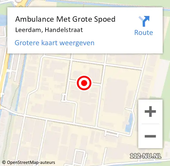 Locatie op kaart van de 112 melding: Ambulance Met Grote Spoed Naar Leerdam, Handelstraat op 27 juni 2018 12:36