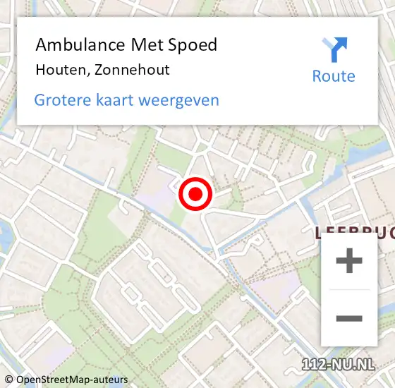 Locatie op kaart van de 112 melding: Ambulance Met Spoed Naar Houten, Zonnehout op 27 juni 2018 12:36