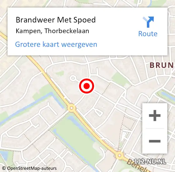 Locatie op kaart van de 112 melding: Brandweer Met Spoed Naar Kampen, Thorbeckelaan op 27 juni 2018 13:22