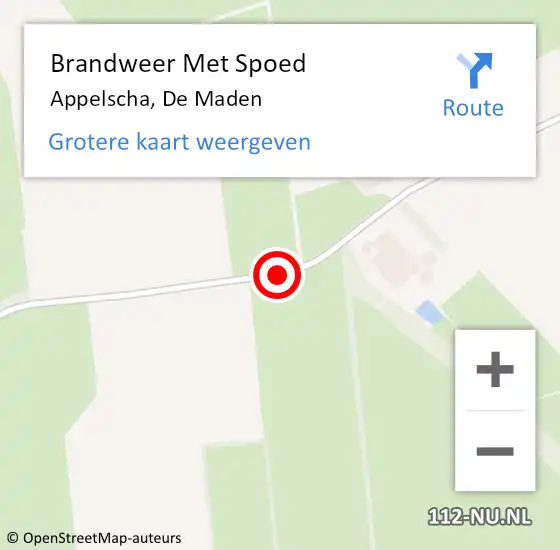 Locatie op kaart van de 112 melding: Brandweer Met Spoed Naar Appelscha, De Maden op 27 juni 2018 14:17