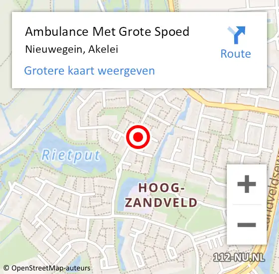 Locatie op kaart van de 112 melding: Ambulance Met Grote Spoed Naar Nieuwegein, Akelei op 27 juni 2018 14:56