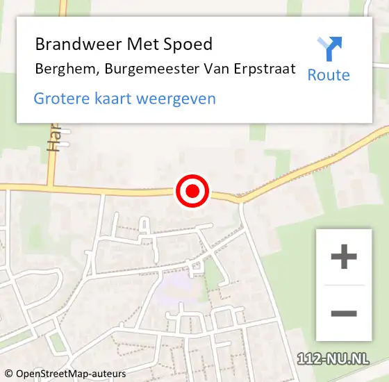 Locatie op kaart van de 112 melding: Brandweer Met Spoed Naar Berghem, Burgemeester Van Erpstraat op 27 juni 2018 15:12