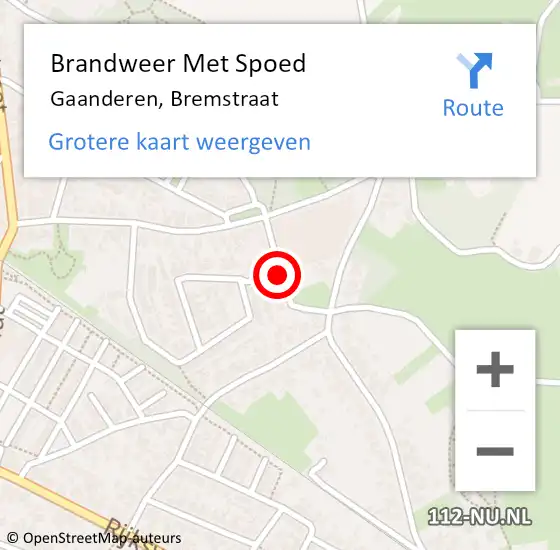 Locatie op kaart van de 112 melding: Brandweer Met Spoed Naar Gaanderen, Bremstraat op 27 juni 2018 16:13