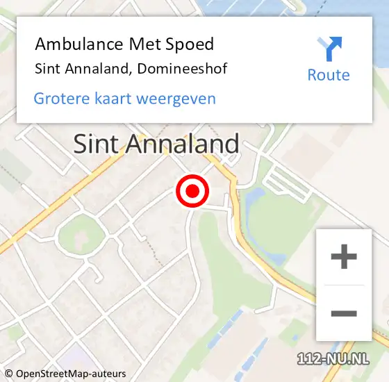 Locatie op kaart van de 112 melding: Ambulance Met Spoed Naar Sint Annaland, Domineeshof op 27 juni 2018 18:24