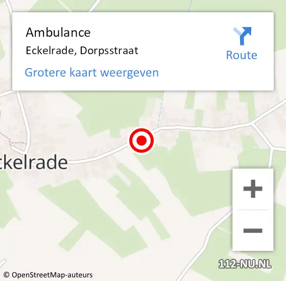 Locatie op kaart van de 112 melding: Ambulance Eckelrade, Dorpsstraat op 28 februari 2014 23:34