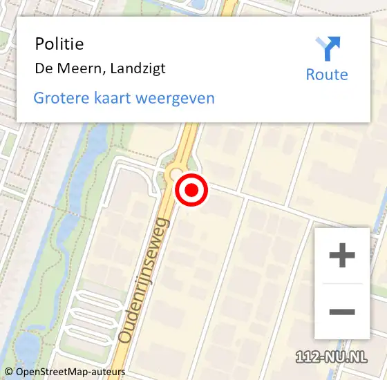 Locatie op kaart van de 112 melding: Politie De Meern, Landzigt op 27 juni 2018 20:41