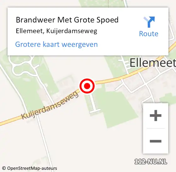 Locatie op kaart van de 112 melding: Brandweer Met Grote Spoed Naar Ellemeet, Kuijerdamseweg op 27 juni 2018 21:24