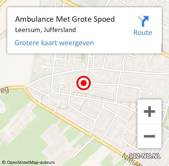 Locatie op kaart van de 112 melding: Ambulance Met Grote Spoed Naar Leersum, Juffersland op 27 juni 2018 22:14