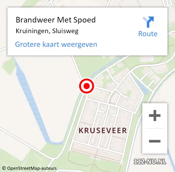 Locatie op kaart van de 112 melding: Brandweer Met Spoed Naar Kruiningen, Sluisweg op 27 juni 2018 22:18