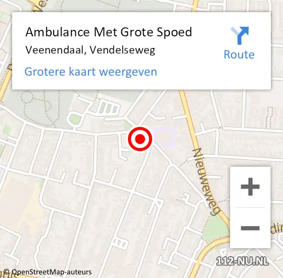 Locatie op kaart van de 112 melding: Ambulance Met Grote Spoed Naar Veenendaal, Vendelseweg op 27 juni 2018 22:59