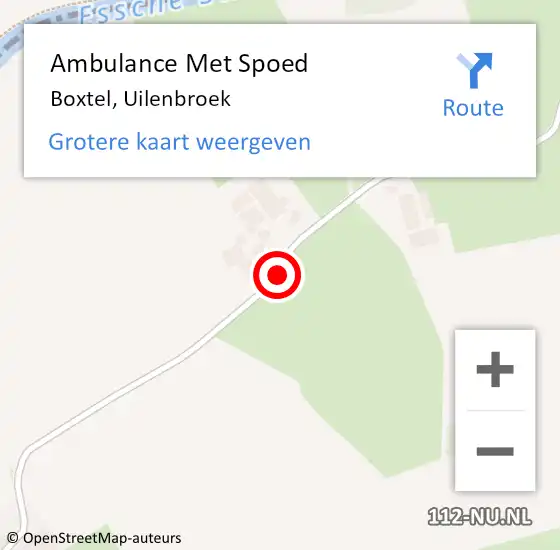 Locatie op kaart van de 112 melding: Ambulance Met Spoed Naar Boxtel, Uilenbroek op 27 juni 2018 23:11