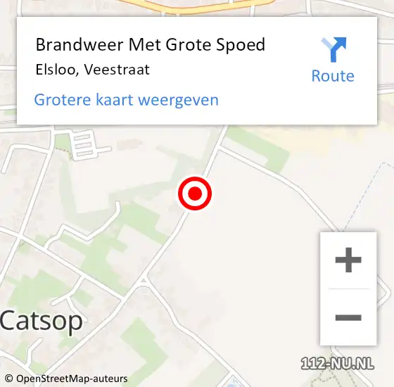 Locatie op kaart van de 112 melding: Brandweer Met Grote Spoed Naar Elsloo, Veestraat op 27 juni 2018 23:45