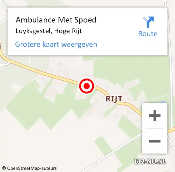 Locatie op kaart van de 112 melding: Ambulance Met Spoed Naar Luyksgestel, Hoge Rijt op 28 juni 2018 02:26