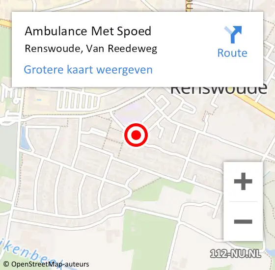 Locatie op kaart van de 112 melding: Ambulance Met Spoed Naar Renswoude, Van Reedeweg op 28 juni 2018 03:35