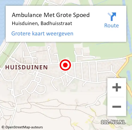 Locatie op kaart van de 112 melding: Ambulance Met Grote Spoed Naar Huisduinen, Badhuisstraat op 28 juni 2018 03:52