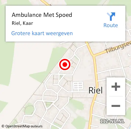 Locatie op kaart van de 112 melding: Ambulance Met Spoed Naar Riel, Kaar op 28 juni 2018 06:19