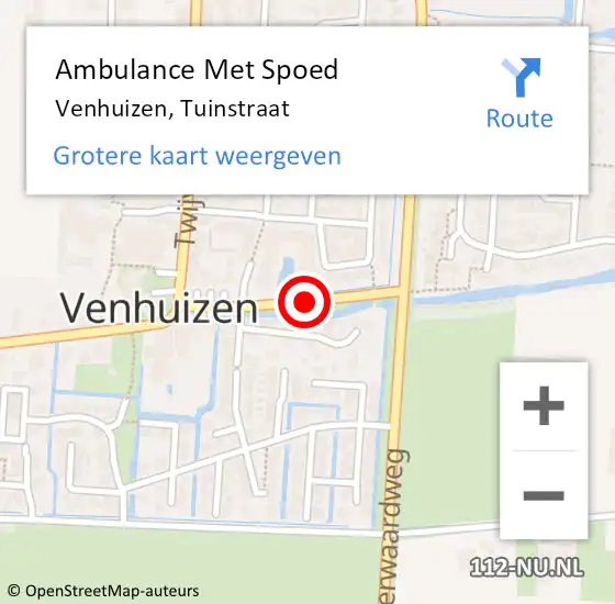 Locatie op kaart van de 112 melding: Ambulance Met Spoed Naar Venhuizen, Tuinstraat op 28 juni 2018 07:10