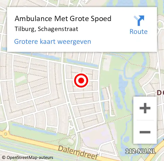 Locatie op kaart van de 112 melding: Ambulance Met Grote Spoed Naar Tilburg, Schagenstraat op 28 juni 2018 07:30