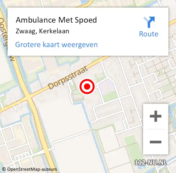 Locatie op kaart van de 112 melding: Ambulance Met Spoed Naar Zwaag, Kerkelaan op 28 juni 2018 07:30