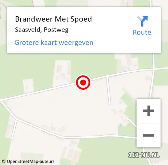 Locatie op kaart van de 112 melding: Brandweer Met Spoed Naar Saasveld, Postweg op 28 juni 2018 10:36